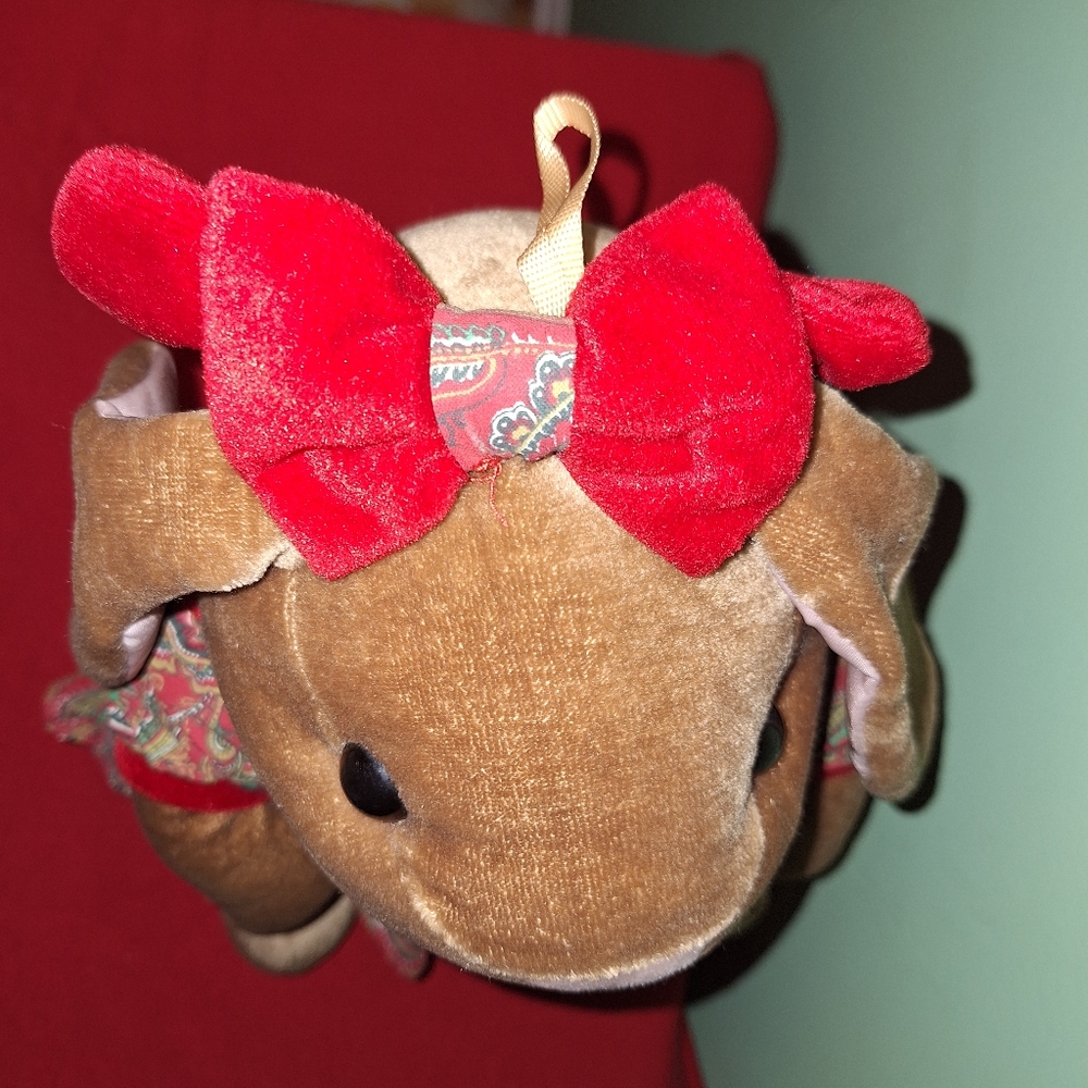 Christmas Rabbit Pair Velveteen Plush Vintage 1980's Boy & Girl 14" Toys R Us - Picture 7 of 16